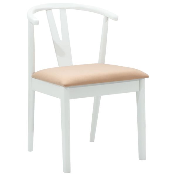 vidaXL Chaise de salle &agrave; manger 2 pcs Blanc et marron