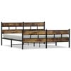 vidaXL Cadre de lit en m&eacute;tal sans matelas ch&ecirc;ne fum&eacute; 200x200 cm