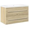vidaXL Ensemble de meubles de salle de bain 2 pcs ch&ecirc;ne sonoma