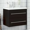 vidaXL Armoire lavabo de salle de bain avec bassin int&eacute;gr&eacute; noir