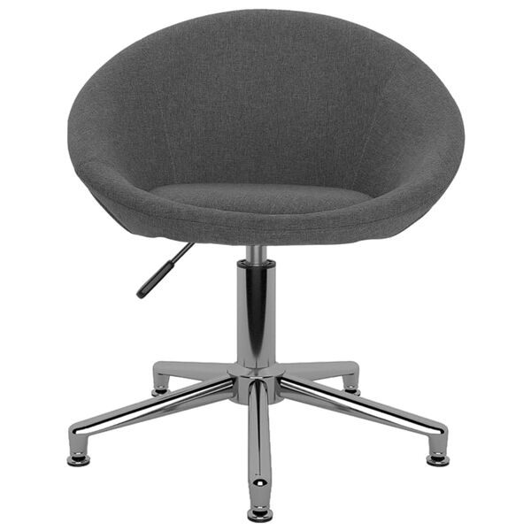 vidaXL Chaise pivotante de bureau Gris fonc&eacute; Tissu