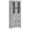 vidaXL Buffet haut Gris b&eacute;ton 69,5x34x180 cm Bois d'ing&eacute;nierie