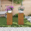 vidaXL Support de Plante 2 pcs Rouill&eacute; 24 x 24 x 55 cm