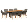 vidaXL Ensemble de salle &agrave; manger pour jardin 9 pcs Gris polyrotin