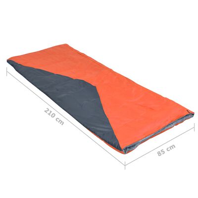 vidaXL Sacs de couchage type enveloppe 2 pcs Orange 1 100 g 10°C