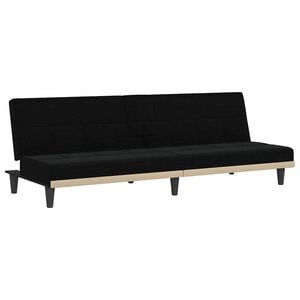vidaXL Canap&eacute;-lit avec porte-gobelets noir tissu