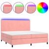 vidaXL Sommier &agrave; lattes de lit et matelas LED Rose 200x200 cm Velours
