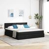 vidaXL Lit avec rangement et LED avec matelas Noir 160 x 200 cm tissu