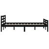 vidaXL Cadre de lit sans matelas noir bois massif 140x190 cm