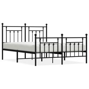 vidaXL Cadre de lit m&eacute;tal sans matelas avec pied de lit noir 140x190cm