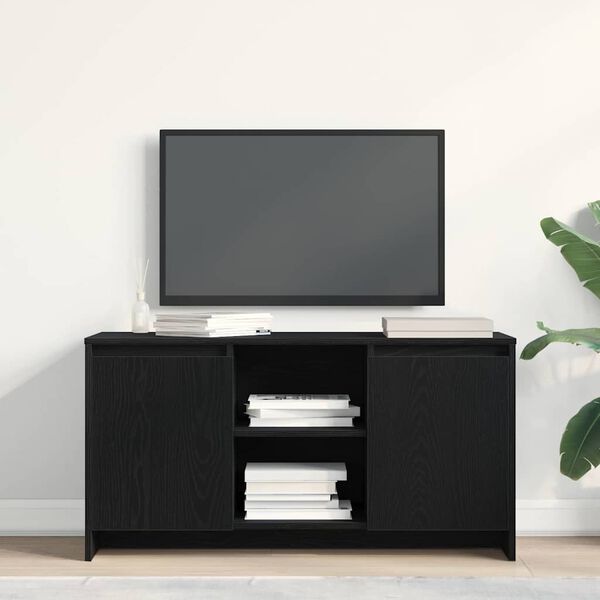 vidaXL Meuble TV Ch&ecirc;ne noir 102 x 37,5 x 52,5 cm Bois d'ing&eacute;nierie