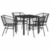 vidaXL Ensemble de salle &agrave; manger pour jardin 5 pc Noir polyrotin