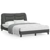 vidaXL Cadre de lit sans matelas Hvar gris fonc&eacute; 137x190 cm tissu