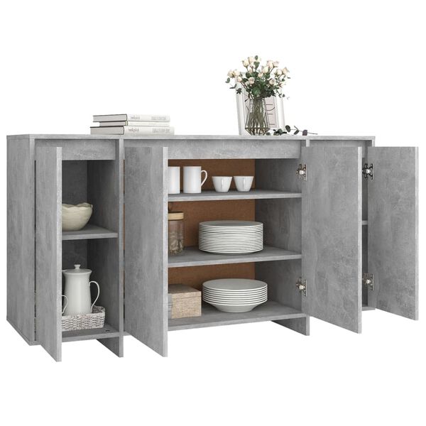 vidaXL Buffet gris béton 135x41x75 cm bois d'ingénierie