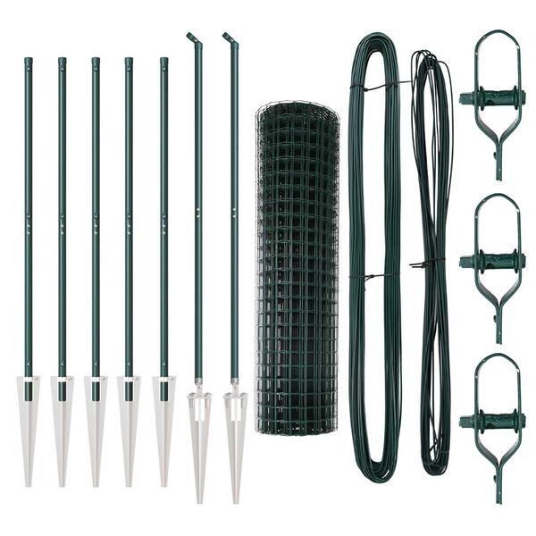 vidaXL Cl&ocirc;ture avec poteau Vert 1,4 x 10 m Acier et PVC