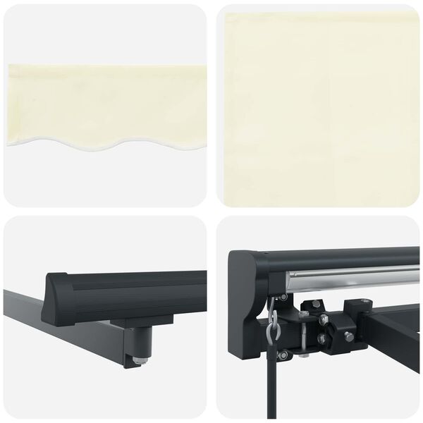 vidaXL Auvent R&eacute;tractable Cr&egrave;me 350 x 250 cm Polyester et m&eacute;tal