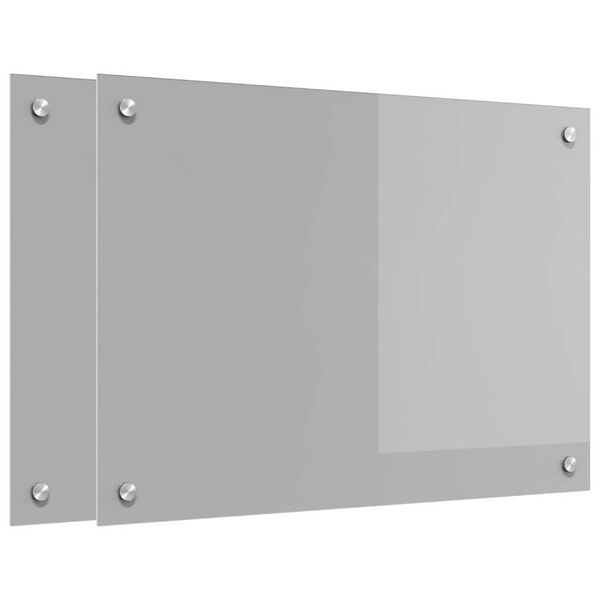 vidaXL Protection de cuisine 2 pcs Gris clair 70 x 50 cm verre tremp&eacute;