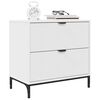 vidaXL Table de chevet Blanc 63,5 x 36 x 61 cm Bois d'ing&eacute;nierie