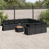 vidaXL Salon de jardin 12 pcs avec coussins noir r&eacute;sine tress&eacute;e