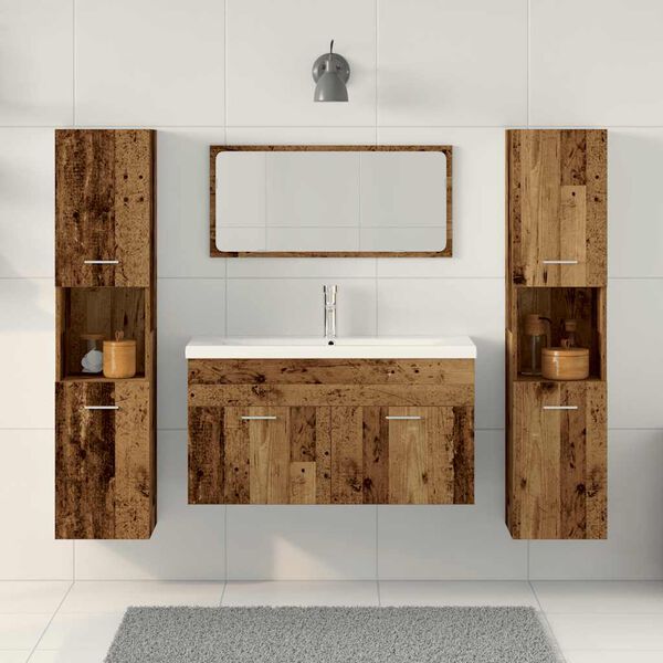 vidaXL Ensemble de meubles salle de bain 4 pcs bois d'ing&eacute;nierie