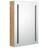 vidaXL Armoire de salle de bain à miroir LED blanc et chêne 50x13x70cm