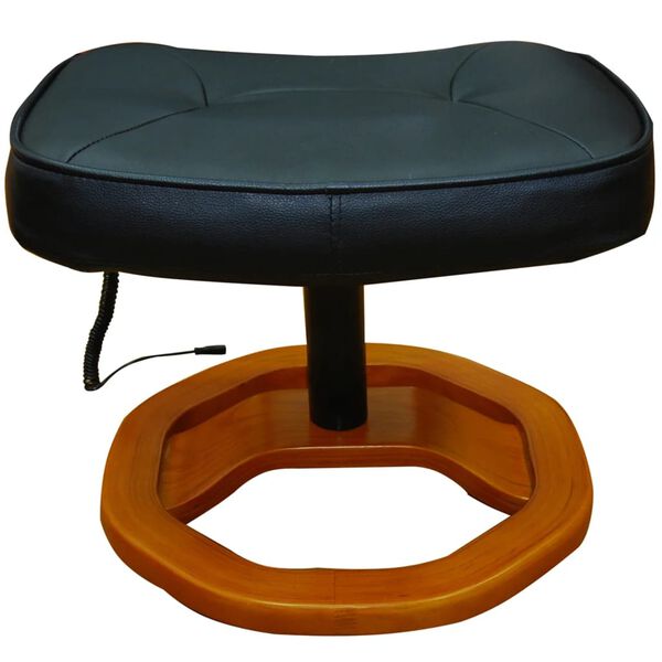 vidaXL Fauteuil de massage avec repose-pied Noir Similicuir