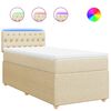 vidaXL Sommier &agrave; lattes de lit avec matelas Cr&egrave;me 90x200 cm Tissu