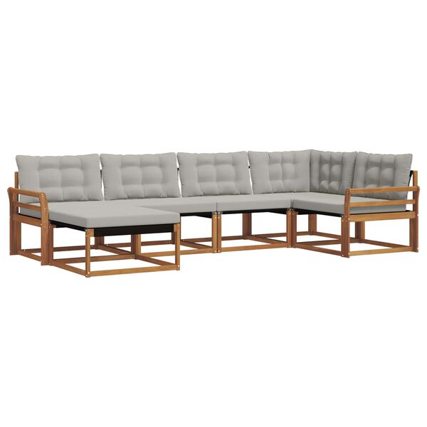 vidaXL Ensemble de canap&eacute;s d'ext&eacute;rieur 6 pcs Gris Naturel et Clair