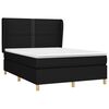 vidaXL Sommier &agrave; lattes de lit avec matelas Noir 140x190 cm Tissu