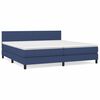 vidaXL Sommier &agrave; lattes de lit avec matelas Bleu 200x200 cm Tissu