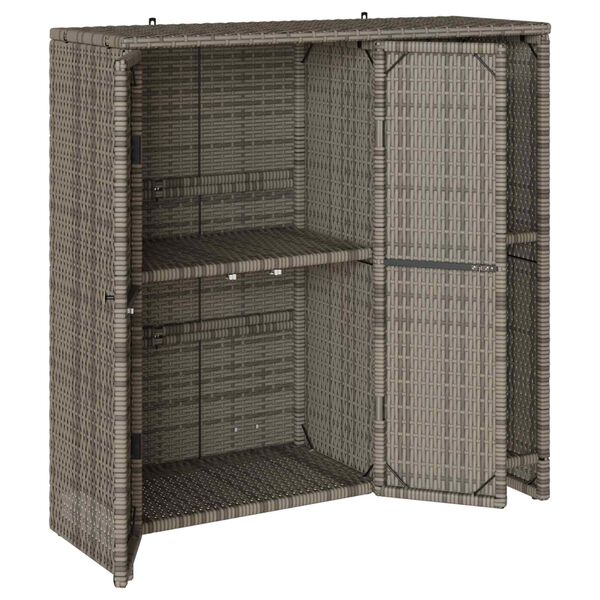vidaXL Armoire de rangement avec &eacute;tag&egrave;re Gris 100 x 36 x 102 cm Rotin