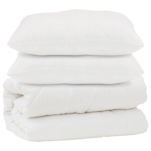 vidaXL Couette avec oreiller 3 pc Blanc Microfibre