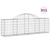vidaXL Paniers &agrave; gabions arqu&eacute;s 11 pcs 200x30x60/80 cm Fer galvanis&eacute;