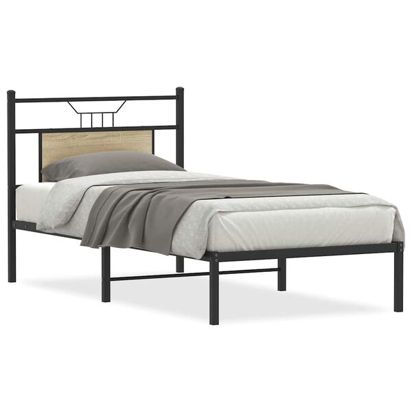 vidaXL Cadre de lit sans matelas ch&ecirc;ne sonoma 90x190 cm
