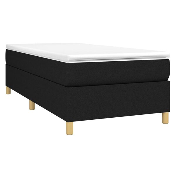 vidaXL Sommier &agrave; lattes de lit avec matelas Noir 90x200 cm Tissu