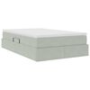 vidaXL Lit avec rangement et matelas Gris clair 120 x 200 cm Velours