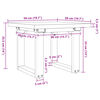 vidaXL Table basse cadre en O 50x50x35,5cm bois de pin massif et acier
