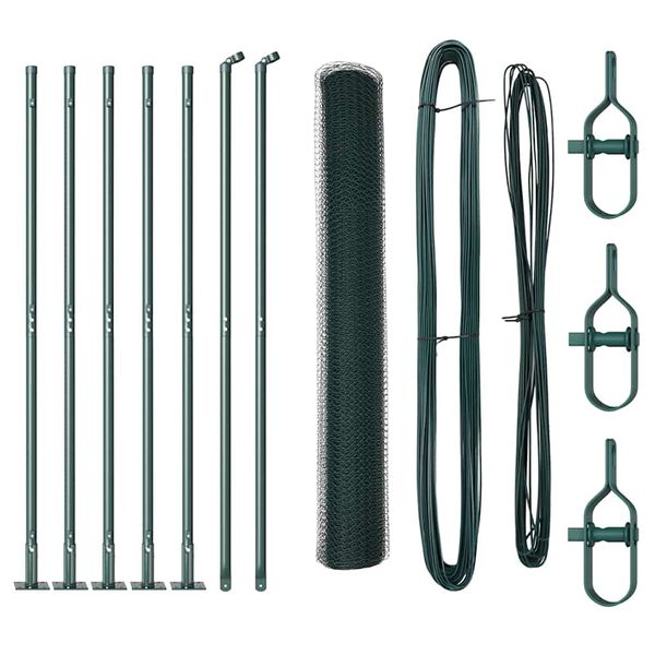 vidaXL Poteau de cl&ocirc;ture. Vert 10 x 0,8 m (maille de 25 mm)