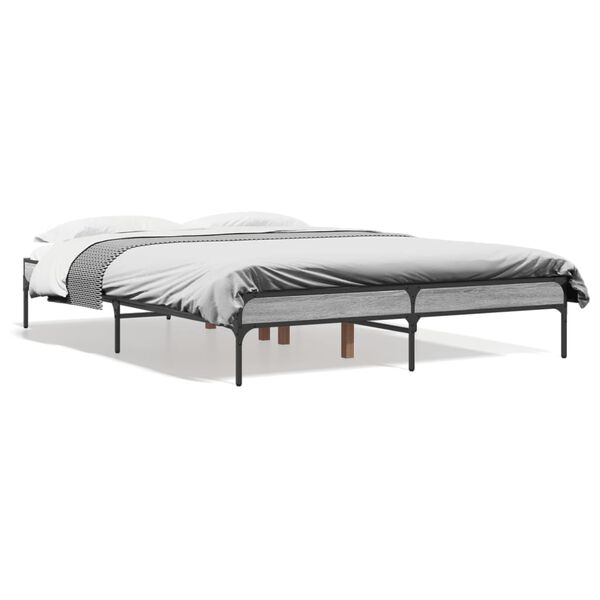 vidaXL Cadre de lit sans matelas sonoma gris 120x200 cm