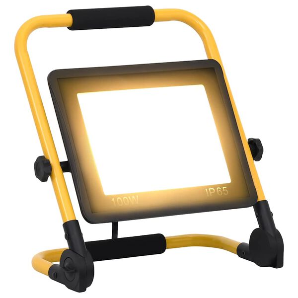 vidaXL Projecteur à LED avec poignée 100 W Blanc chaud