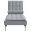 vidaXL Chaise longue de massage avec traversin gris clair tissu