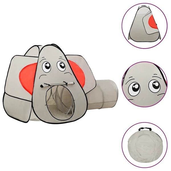 vidaXL Tente de jeu pour enfants 250 balles &Eacute;l&eacute;phant Gris 174x86x101cm