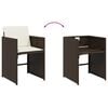 vidaXL Ensemble &agrave; manger de jardin et coussins 17 pcs marron rotin