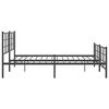 vidaXL Cadre de lit m&eacute;tal sans matelas avec pied de lit noir 183x213cm