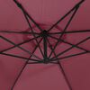 vidaXL Parasol de jardin en porte-à-faux lumières LED rouge bordeaux