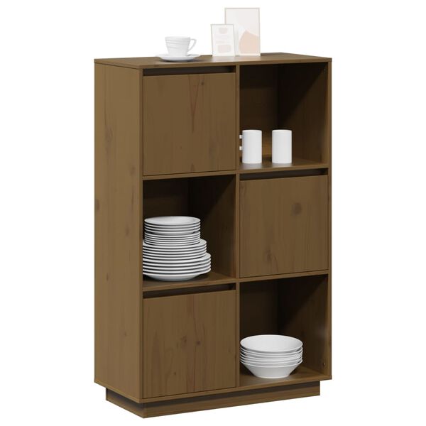 vidaXL Buffet Marron miel 74x35x117 cm Bois massif de pin
