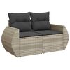 vidaXL Salon de jardin avec coussins 7 pcs gris clair r&eacute;sine tress&eacute;e
