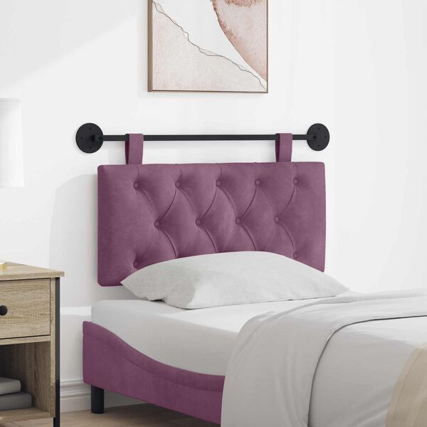 vidaXL T&ecirc;te de lit suspendue Pourpre 90 x 55 x 7 cm Velours