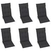 vidaXL Chaises de jardin lot de 6 et coussins anthracite Bois de teck