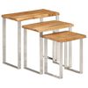 vidaXL Tables gigognes 3 pcs avec bord vivant bois massif d'acacia